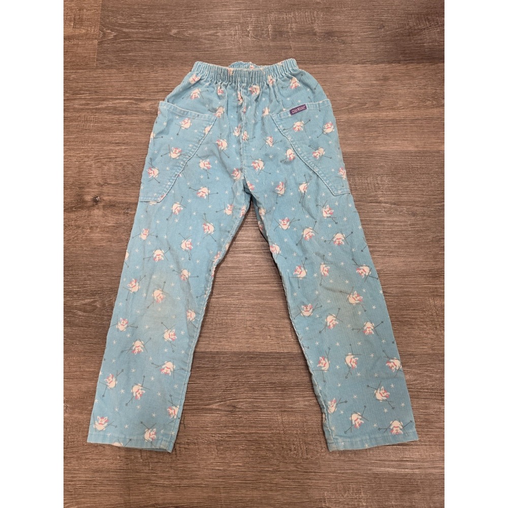 Vintage OshKosh B'Gosh Pants Kids 6 Corduroy Skiing Bunnies Union USA Made